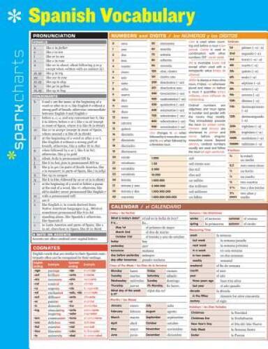Spanish Vocabulary SparkCharts – Hardcover By SparkNotes – GOOD