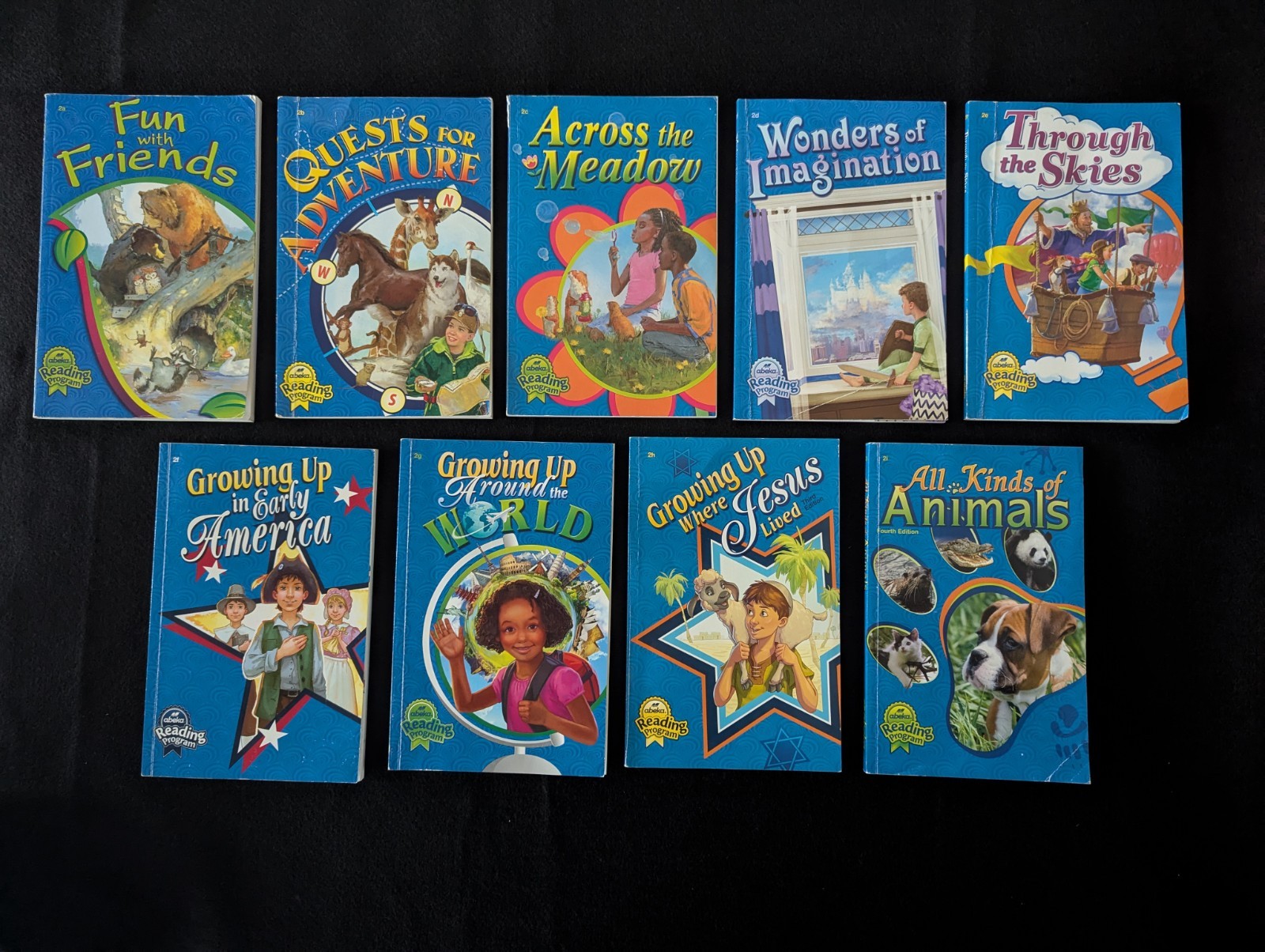Abeka 2nd Grade Reading Readers – Set 2a-2i – 9 Book Lot – Free Shipping