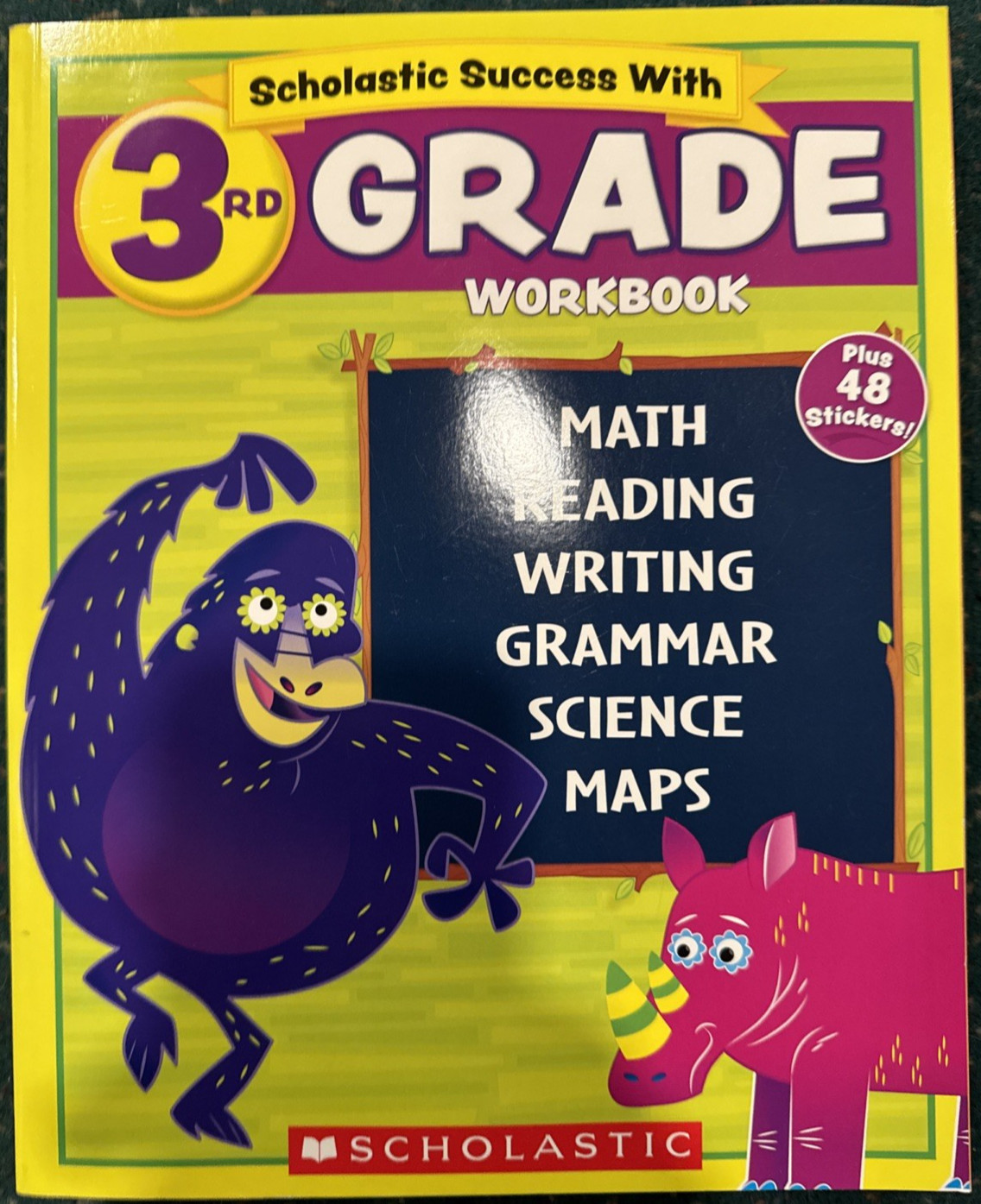 Scholastic Success with 3rd Grade Workbook with Motivational Stickers book NEW